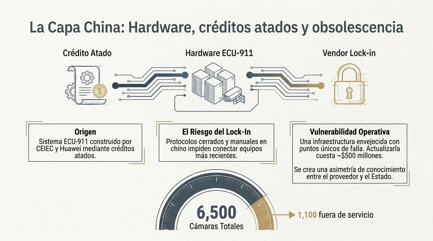 Figura 5. La capa china: hardware, créditos atados y obsolescencia