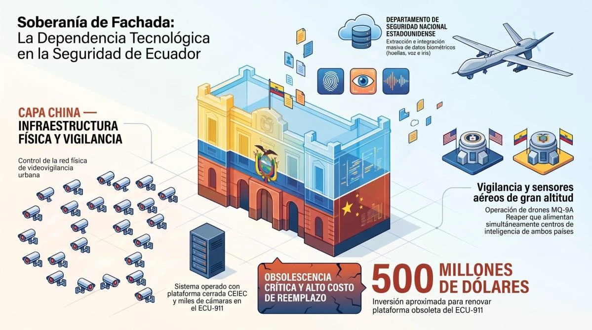 Figura 6. Soberanía de fachada: la dependencia tecnológica en la seguridad del Ecuador